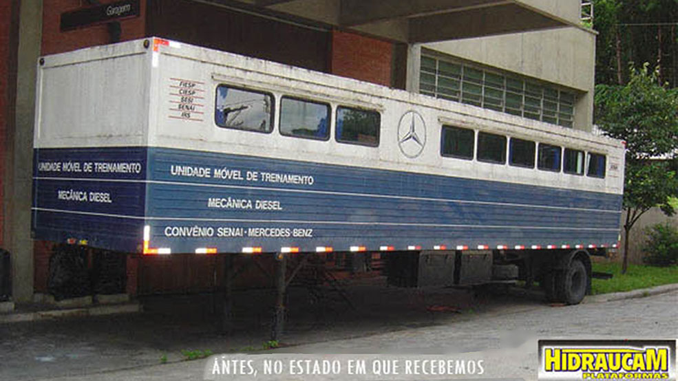 Veículo entregue para reforma e colocação de Plataforma Hidráulica Hidraucam